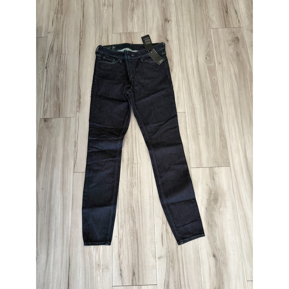 Armani Exchange AX Super Skinny Jeans Womens 28 Blue Denim Dark Wash Minimalist